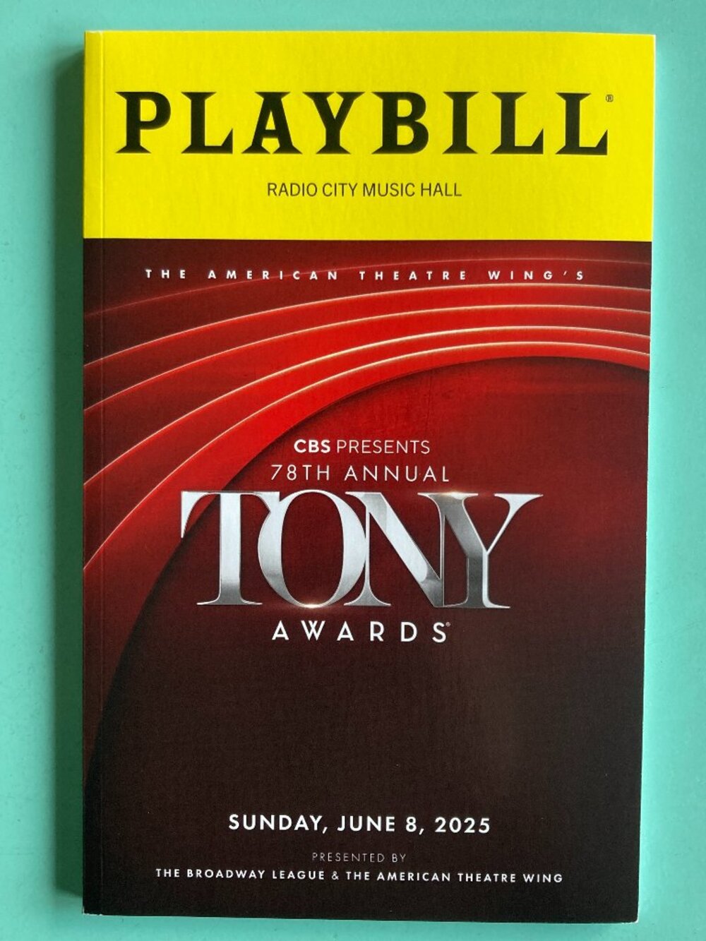 Tony Awards Playbill / Program 2025 Hosted by CYNTHIA ERIVO Oh, Mary Sarah Snook